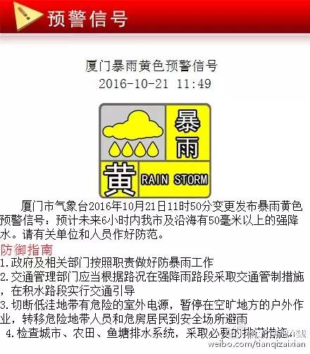 11月15日厦门暴雨最新预警信号解析与应对指南